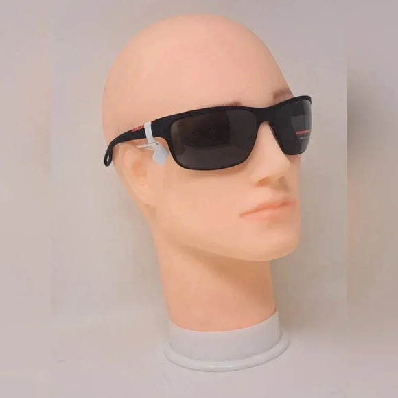 Prada Linea Rossa GT Sunglasses Black Matte Retainer Strap SPS 50Q 64-18-130 - Picture 7 of 12